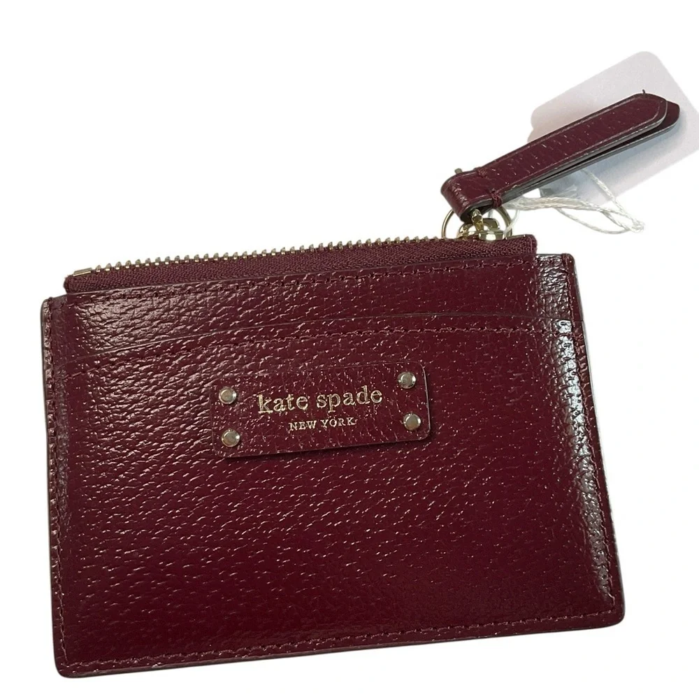 Kate Spade Burgundy Leather Card Holder